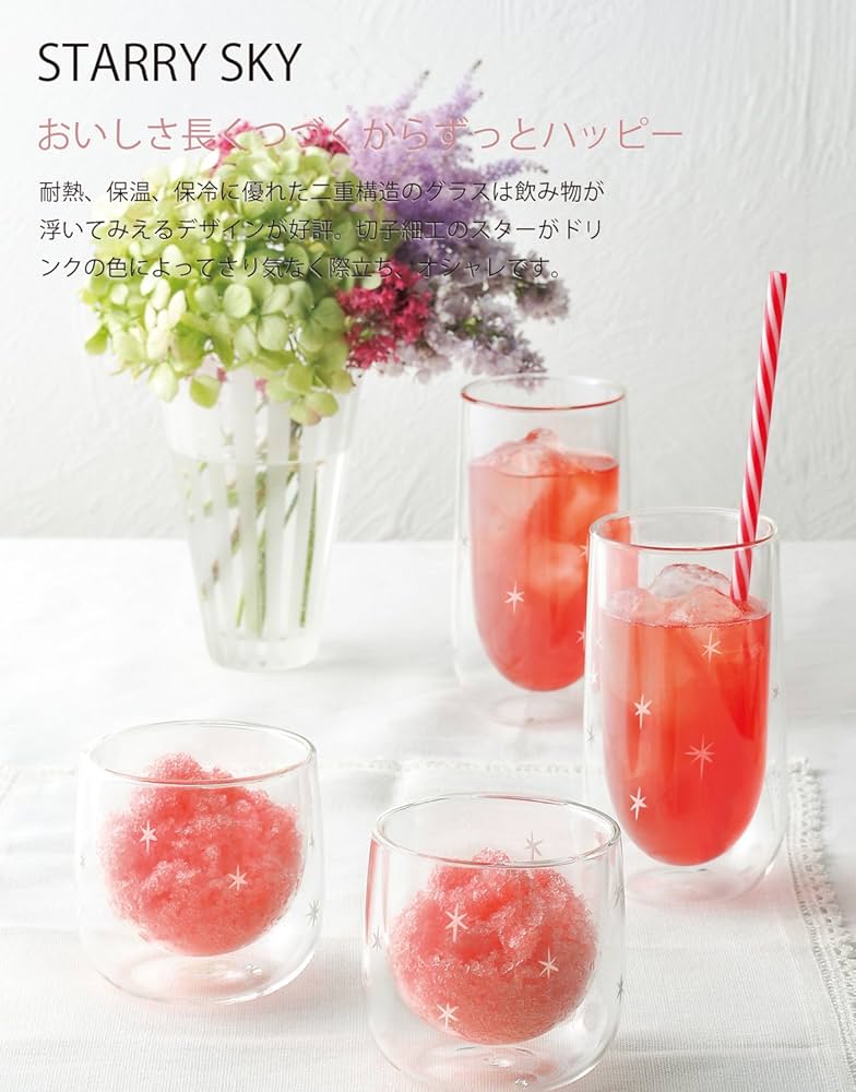 グラスハート Amazon｜アペックスハート ペアグラス ガラス 二重構造 300ml